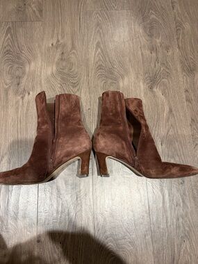 Steve Madden Women's Brown Suede Mid-Heel Ankle Boots